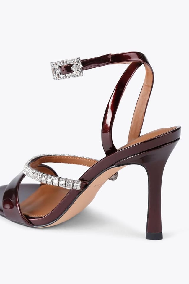 Kurt Geiger London Kurt Geiger London Women's 'Crystal Strap Sandal 90' Patent Heels in Wine - 3