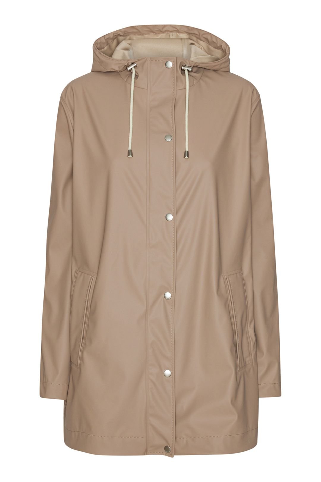 Ilse Jacobsen Ilse Jacobsen Women's Rain Longer Waterproof Jacket Atmosphere in Taupe - 2
