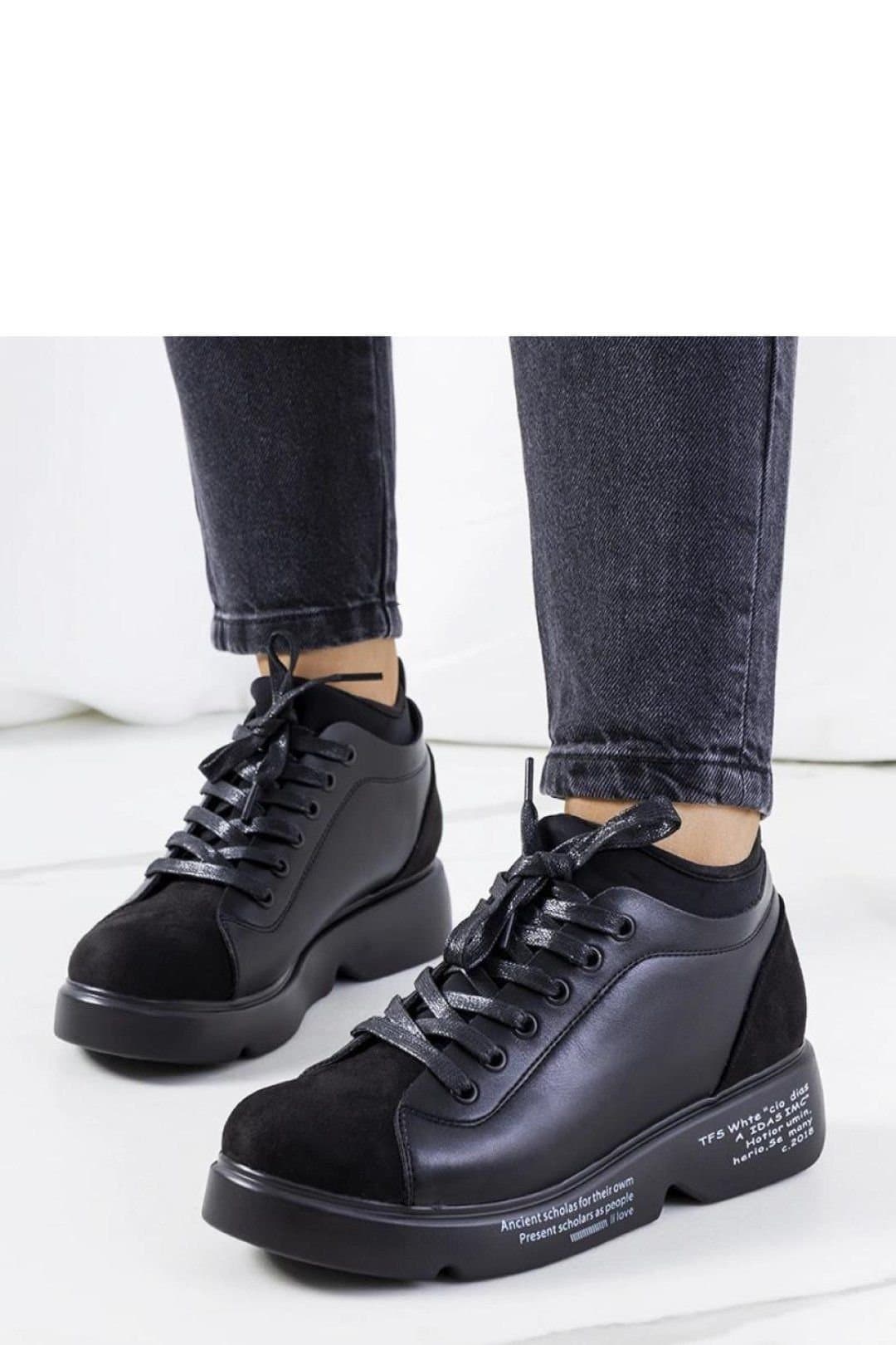 Love Lace Love Lace Women's Ambly High Sole Sneakers Stylish Comfortable Summer Everyday in Black