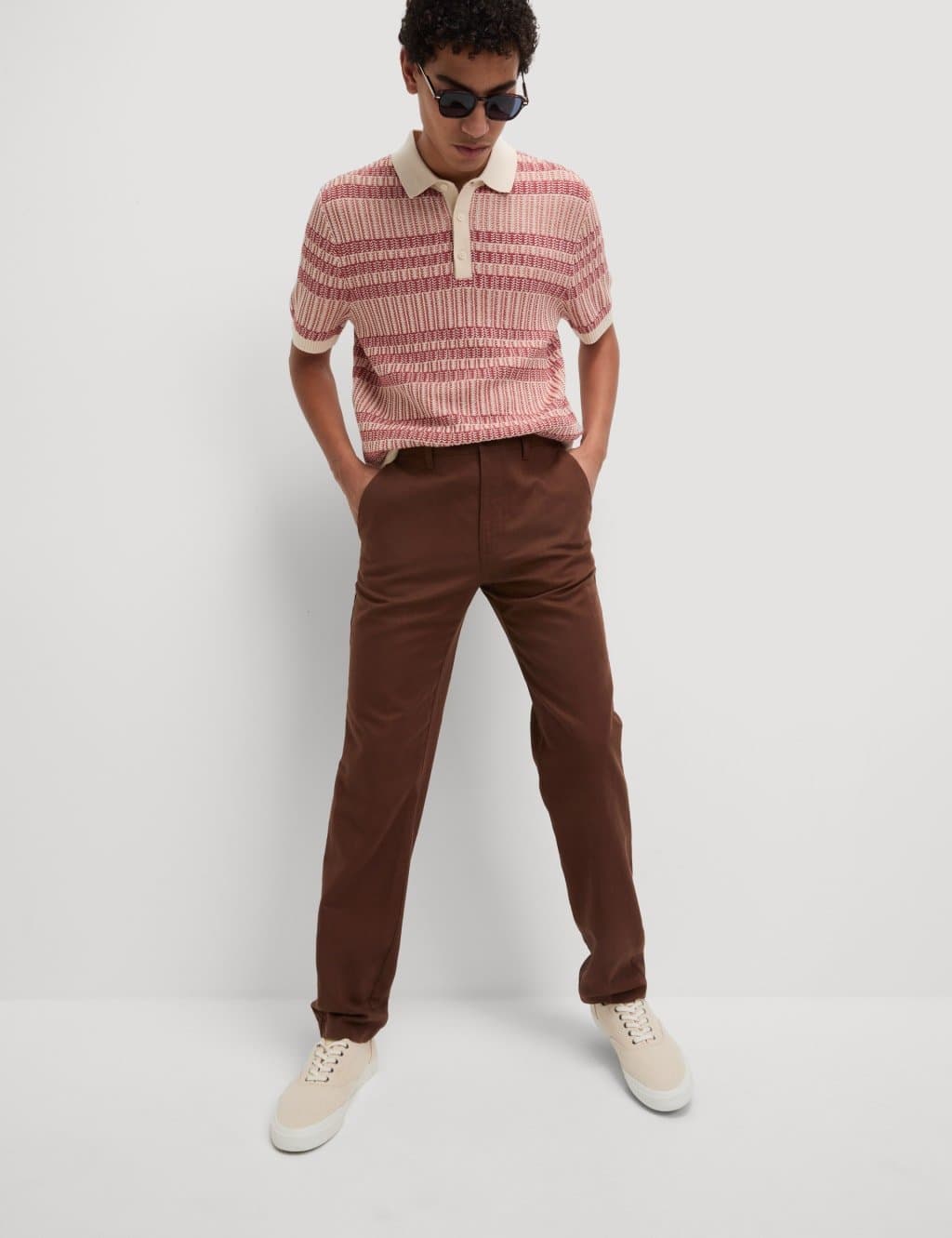Marks & Spencer M&S Conker Linen Blend Chinos for Men