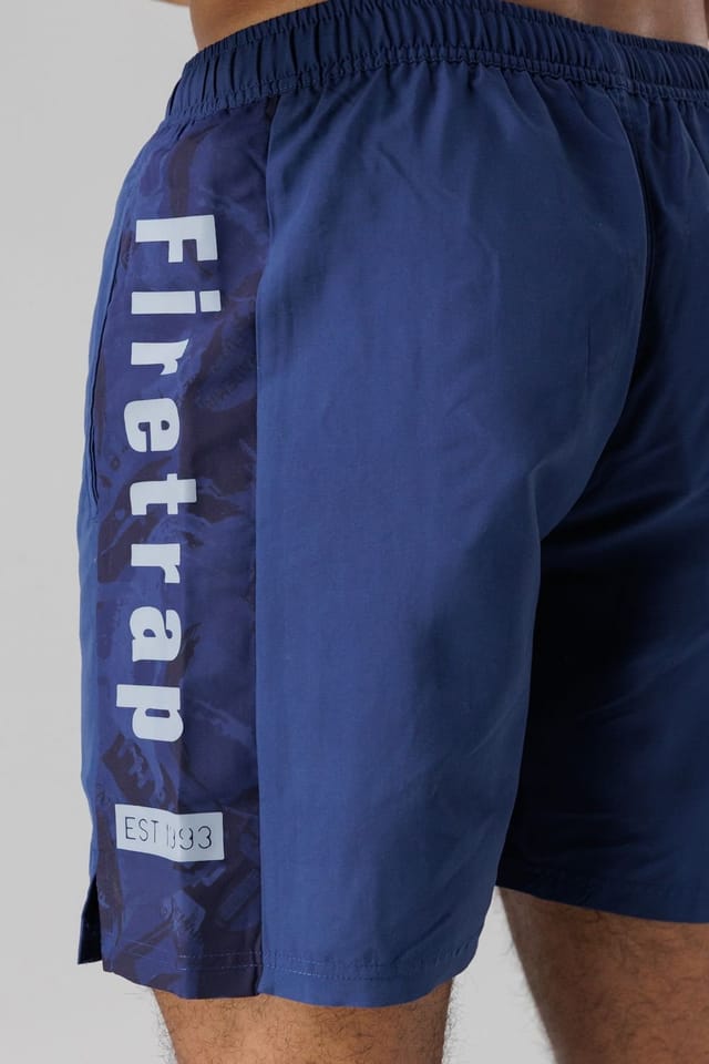 Firetrap Firetrap Men's Regular Fit Swim Shorts with Elasticated Drawstring Waist in Mid Blue - 3