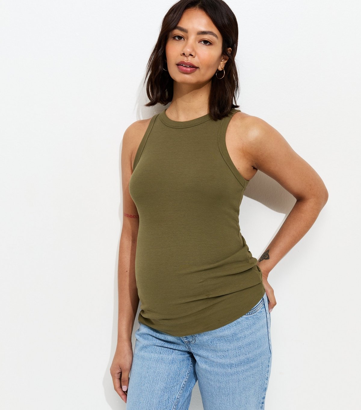 New Look Women's Maternity Khaki Racer Vest Top New Look - 2