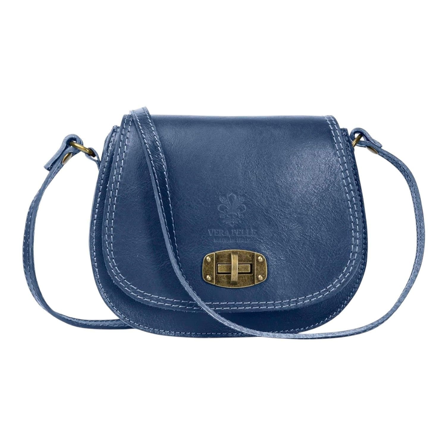 Woodland Leathers Woodland Leathers Women's Women's Italian Leather Crossbody Bag in Navy