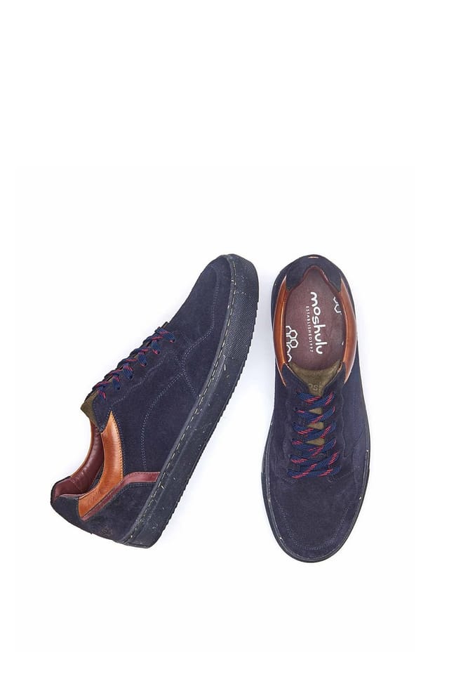 Moshulu Moshulu 'Taunus' Men's Suede Trainers in Navy - 2