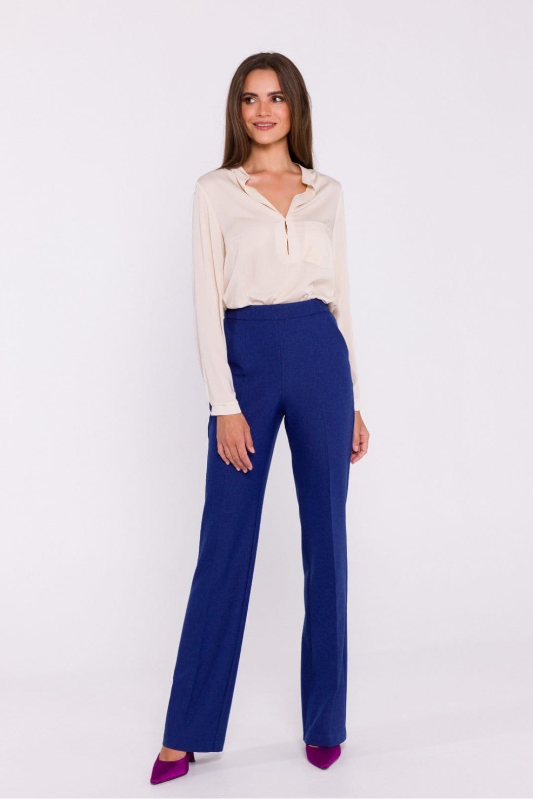 Love Lace Blue High Rise Flared Trousers