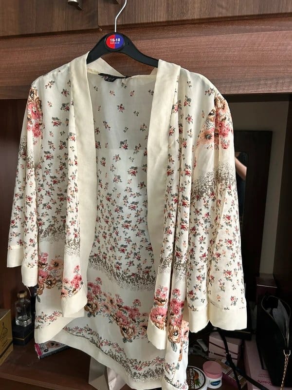 New Look Cream Floral Kimono Top
