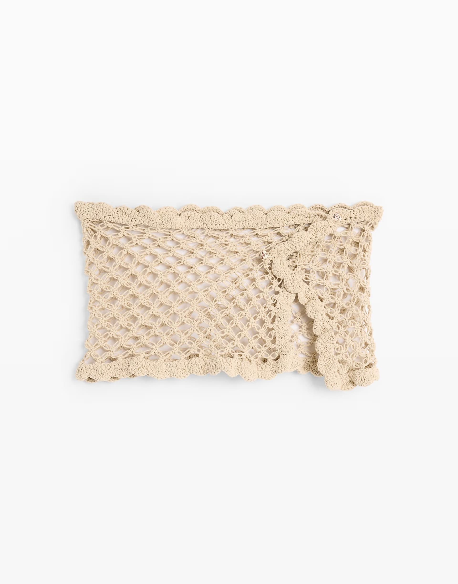 ASOS Desigual Short crochet pareo in cream