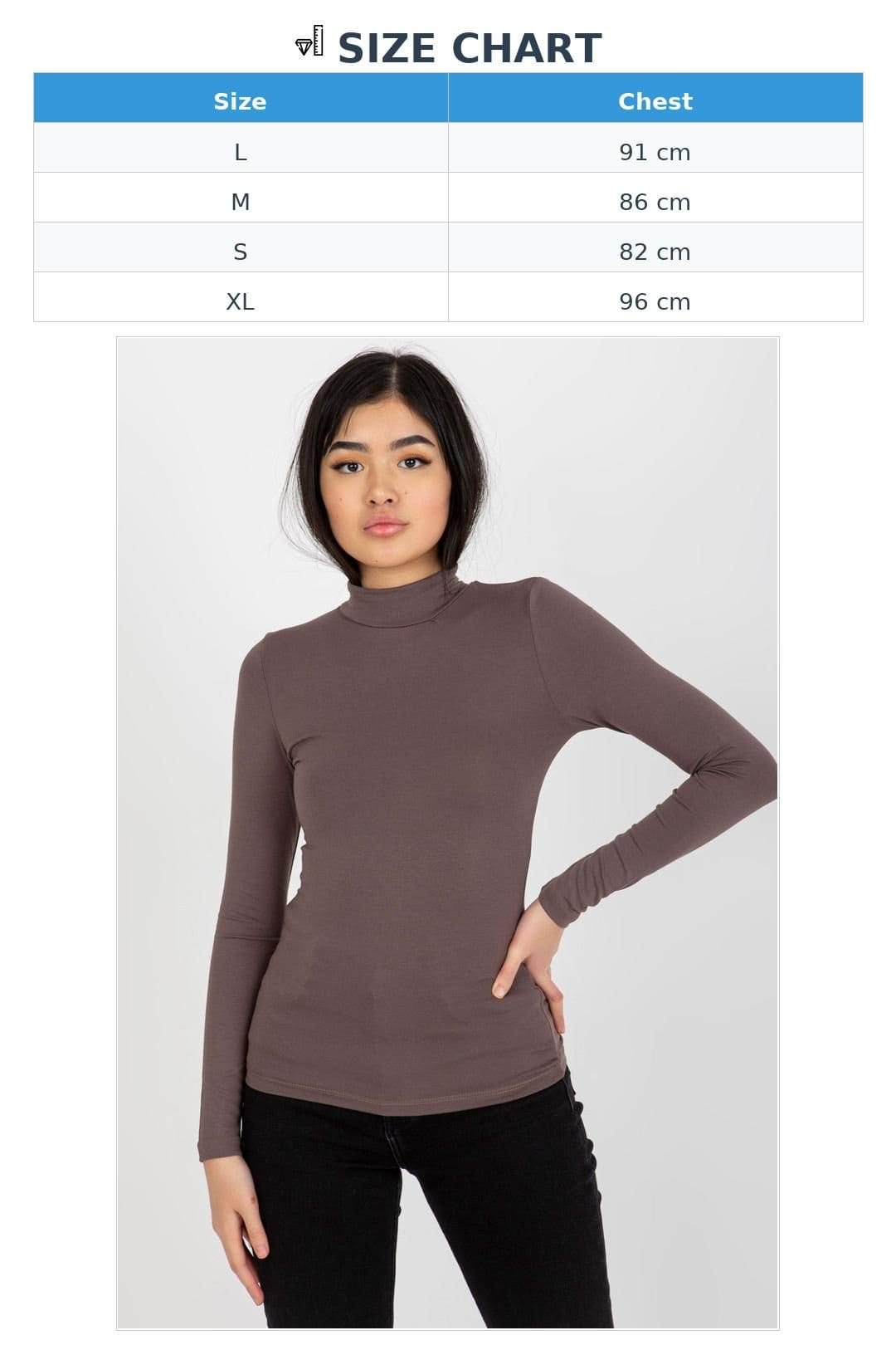 Love Lace Love Lace Women's Fitted Long Sleeve Turtleneck Top Style 175407 in Brown - 4