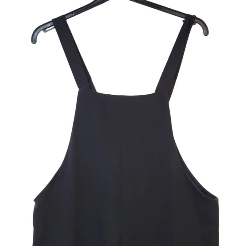 New Look New Look Dungarees Black Wide Cropped Polyester UK Women's Size 10 W28-32 L20