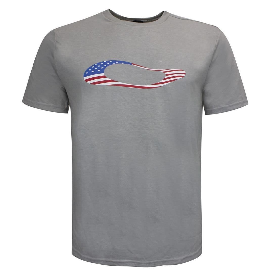 Oakley Oakley Men's Short Sleeve Grey Crew Neck Ellipse USA T-Shirt
