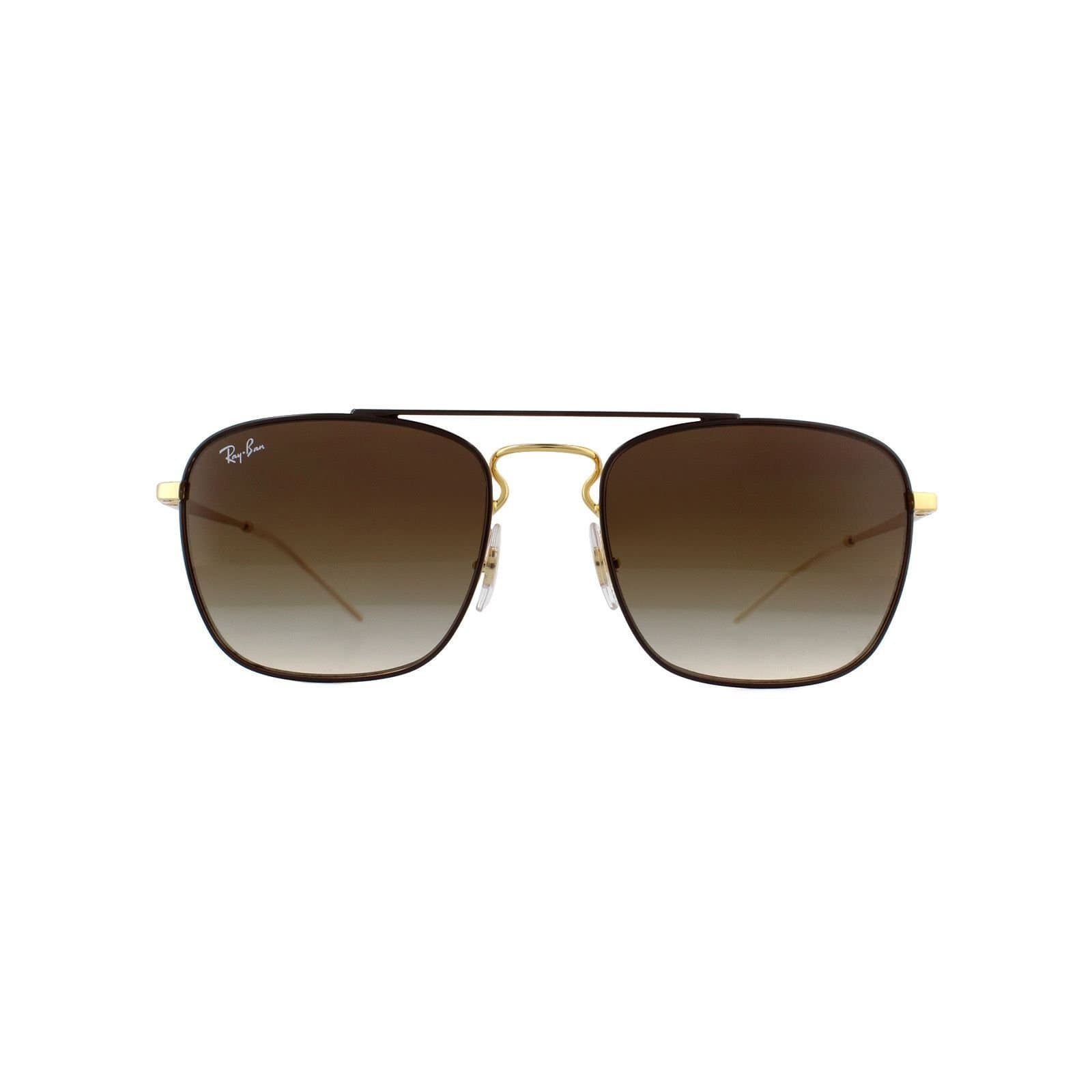 Ray-Ban Ray-Ban Men's Square Gold Top On Brown Brown Gradient Dark Brown Sunglasses