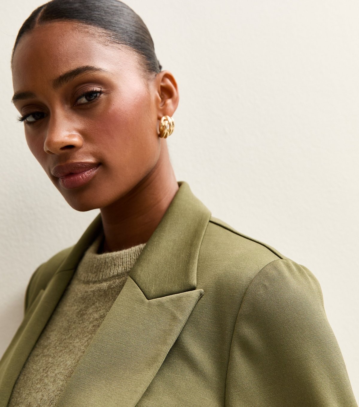 New Look Women's Dark Khaki Ponte Jersey Blazer New Look - 2