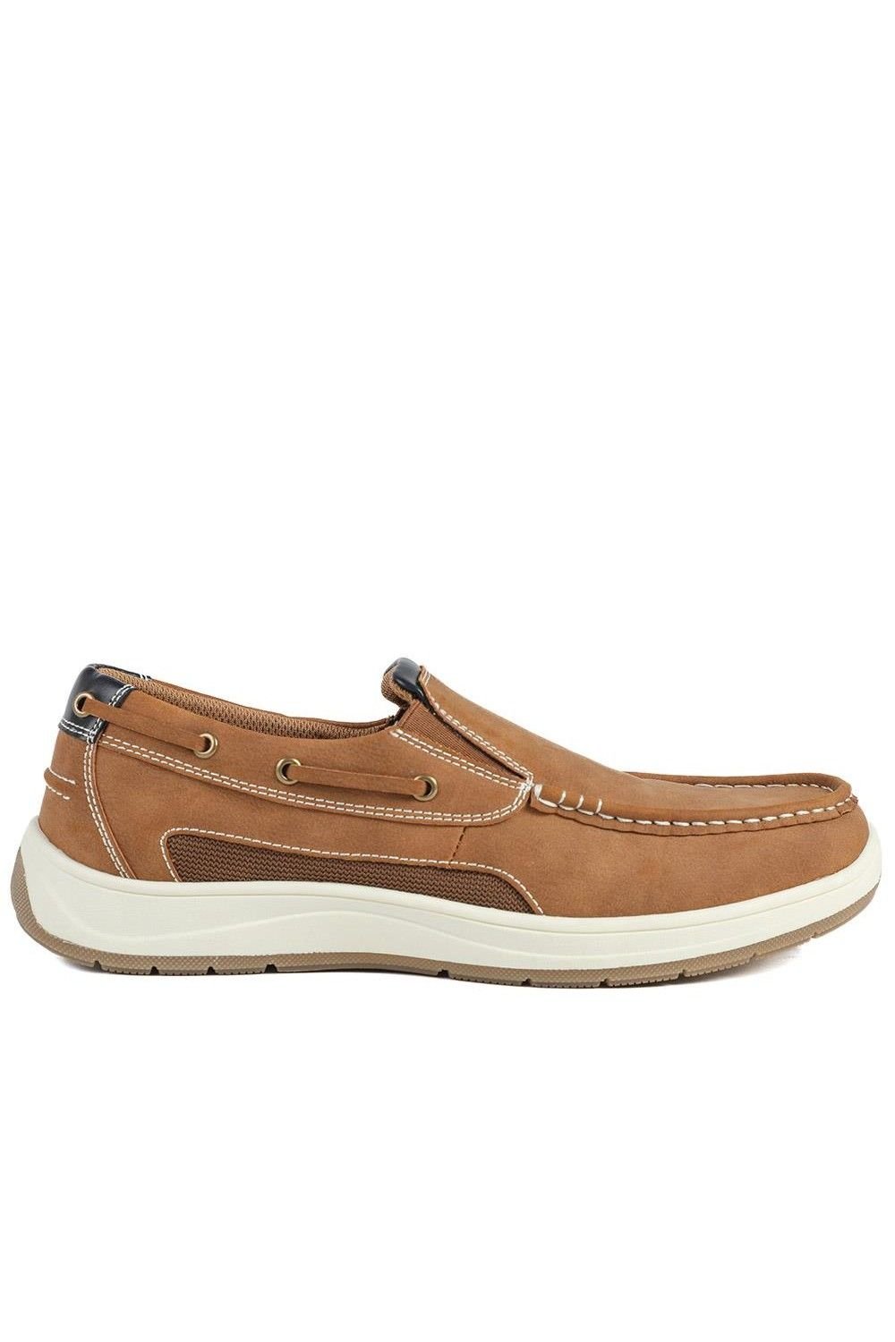 Pavers Pavers Men's Wide Fit Slip On Casual Shoes in Tan - 2