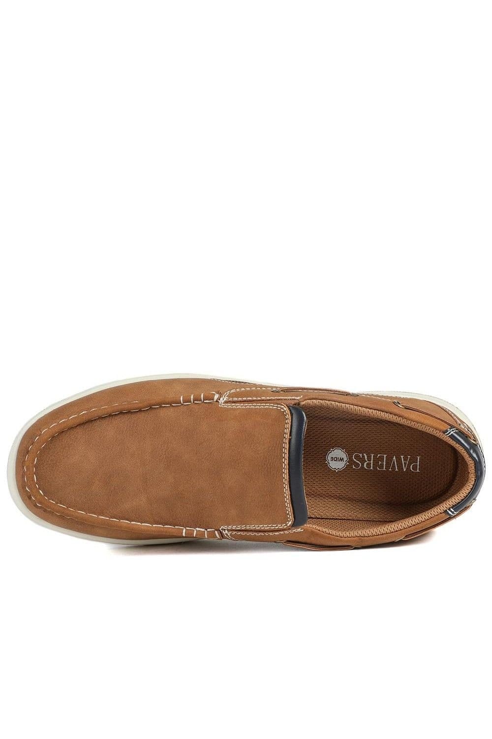 Pavers Pavers Men's Wide Fit Slip On Casual Shoes in Tan - 4