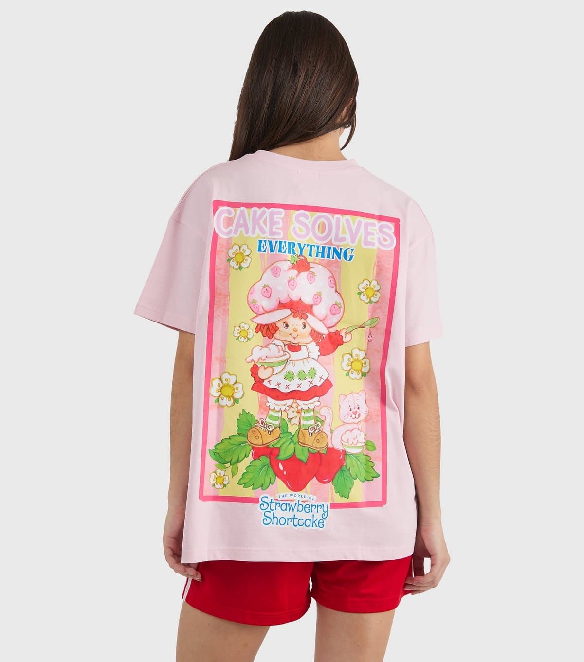 Skinnydip Women's Bright Pink Strawberry Shortcake Printed T-Shirt Skinnydip New Look