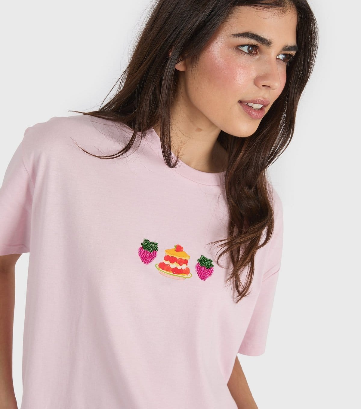 Skinnydip Women's Bright Pink Strawberry Shortcake Printed T-Shirt Skinnydip New Look - 4