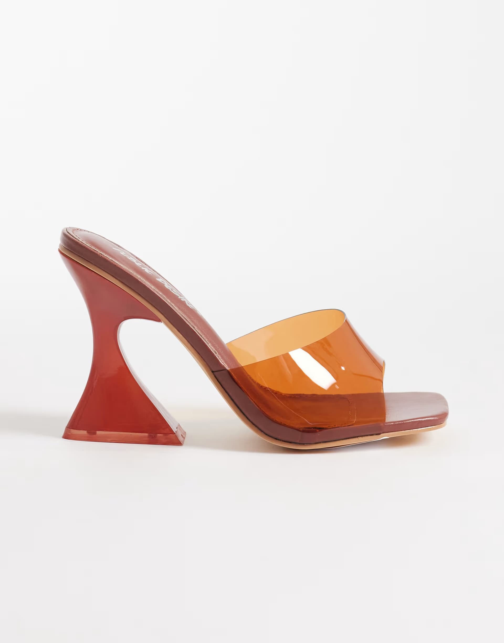 ASOS Public Desire high heeled sandals with stone embellishment in brown