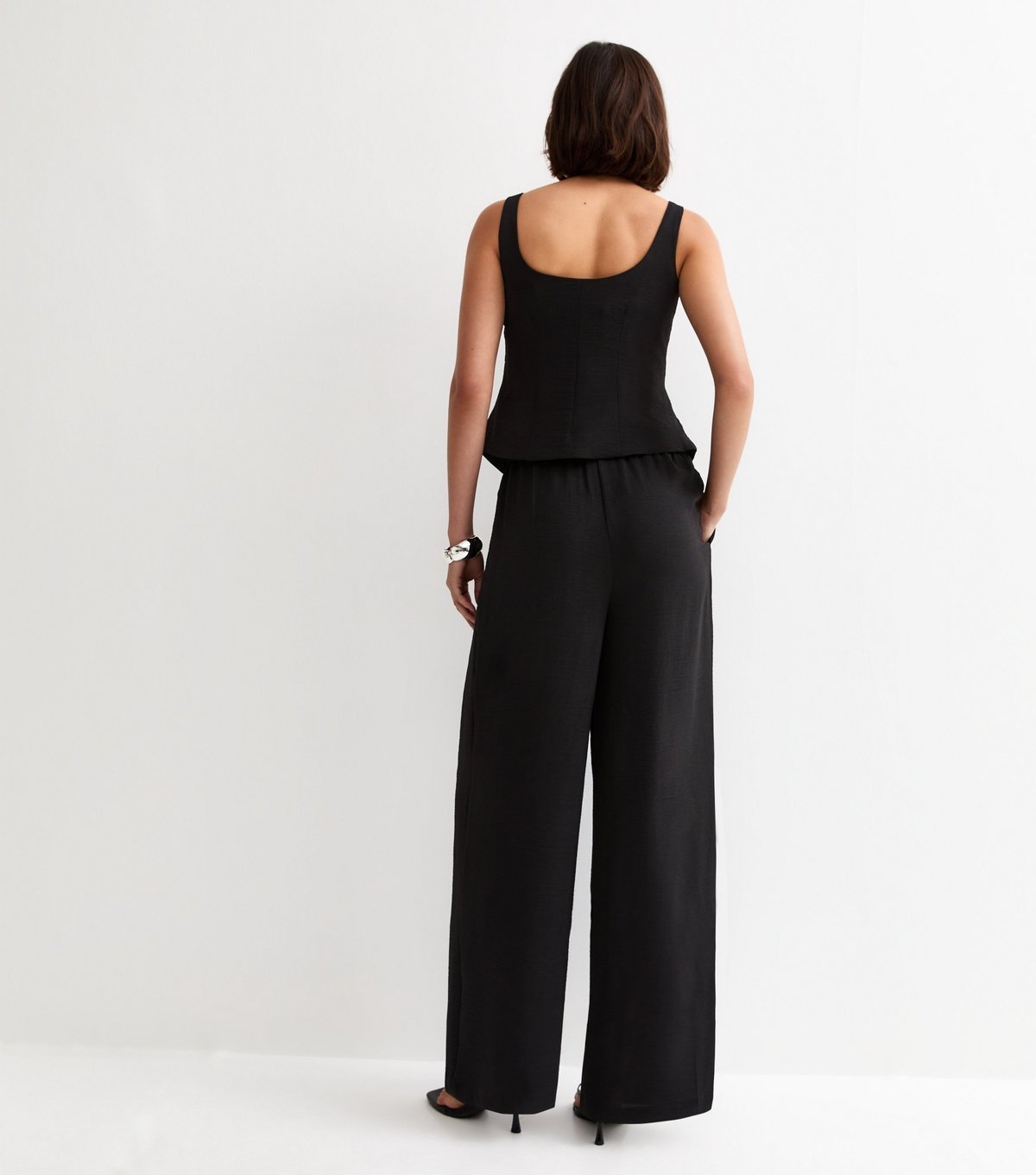 New Look Women's Black Wide Leg Pleated Trousers New Look - 4