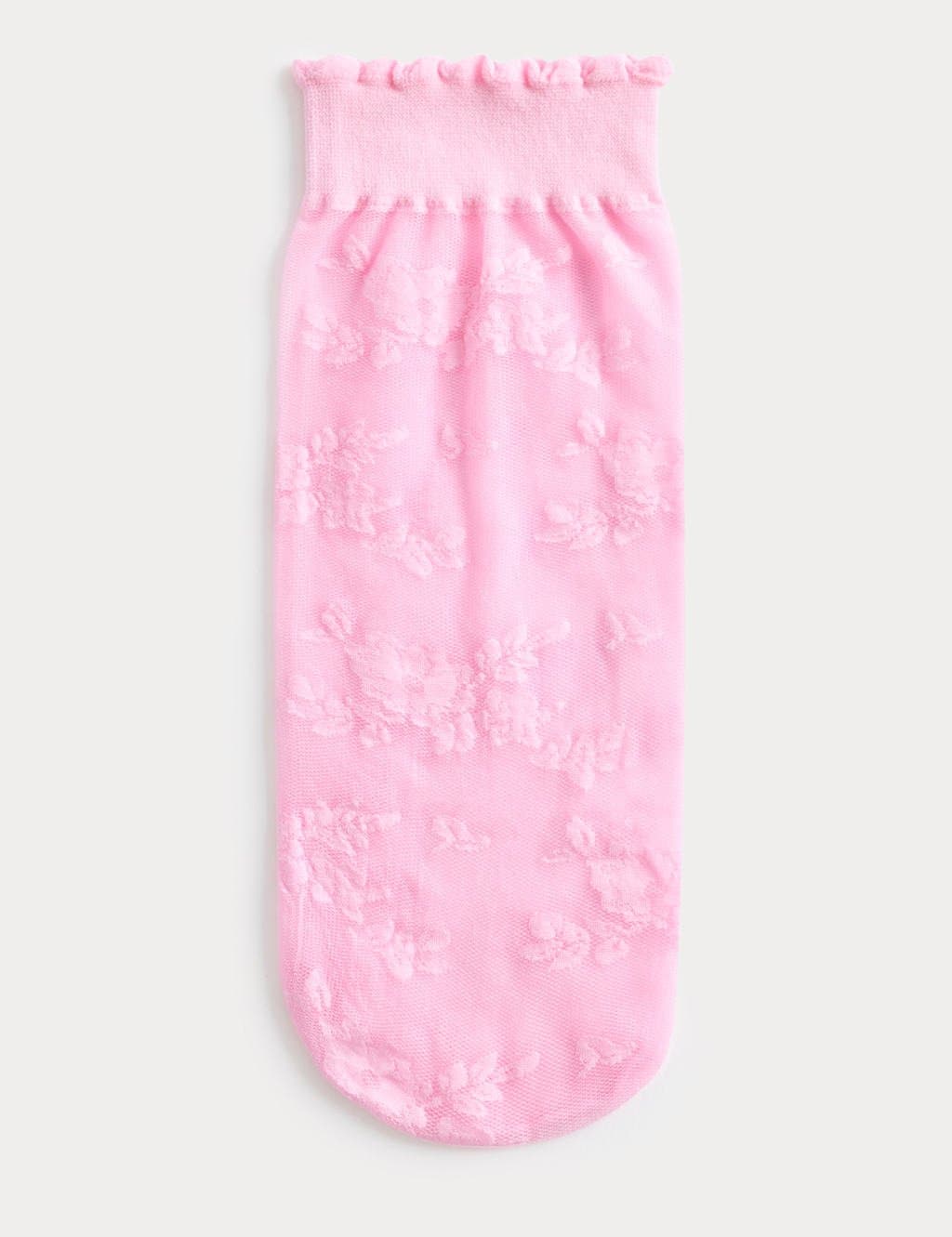 Marks & Spencer M&S Floral Lace Ankle High Socks Sugar Pink