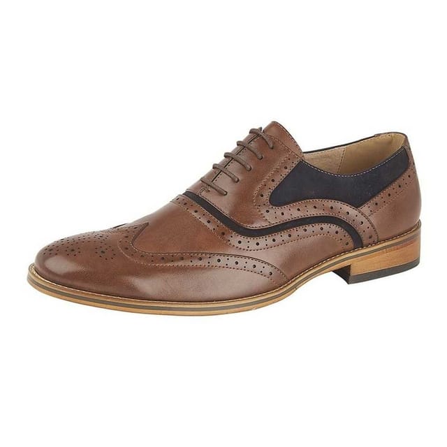 Goor Goor Men's Brogue Oxford Shoes in Brown - 2