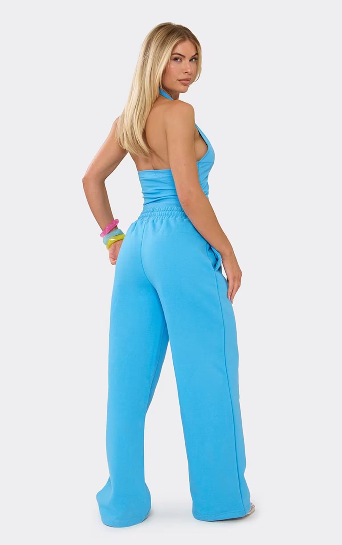 EGO Low Rise Straight Leg Joggers In Blue, Women's Size UK 6