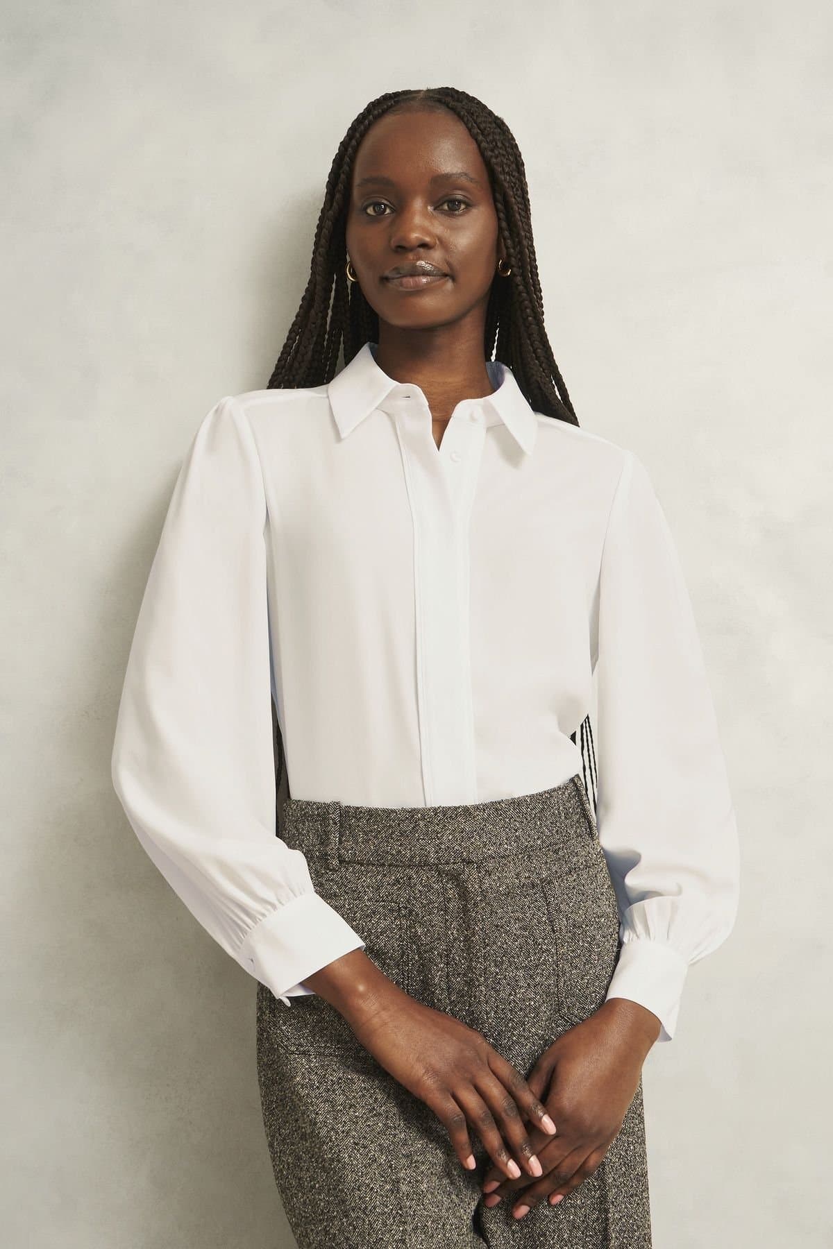 Hobbs London Hobbs London Off-White Satin Blouse