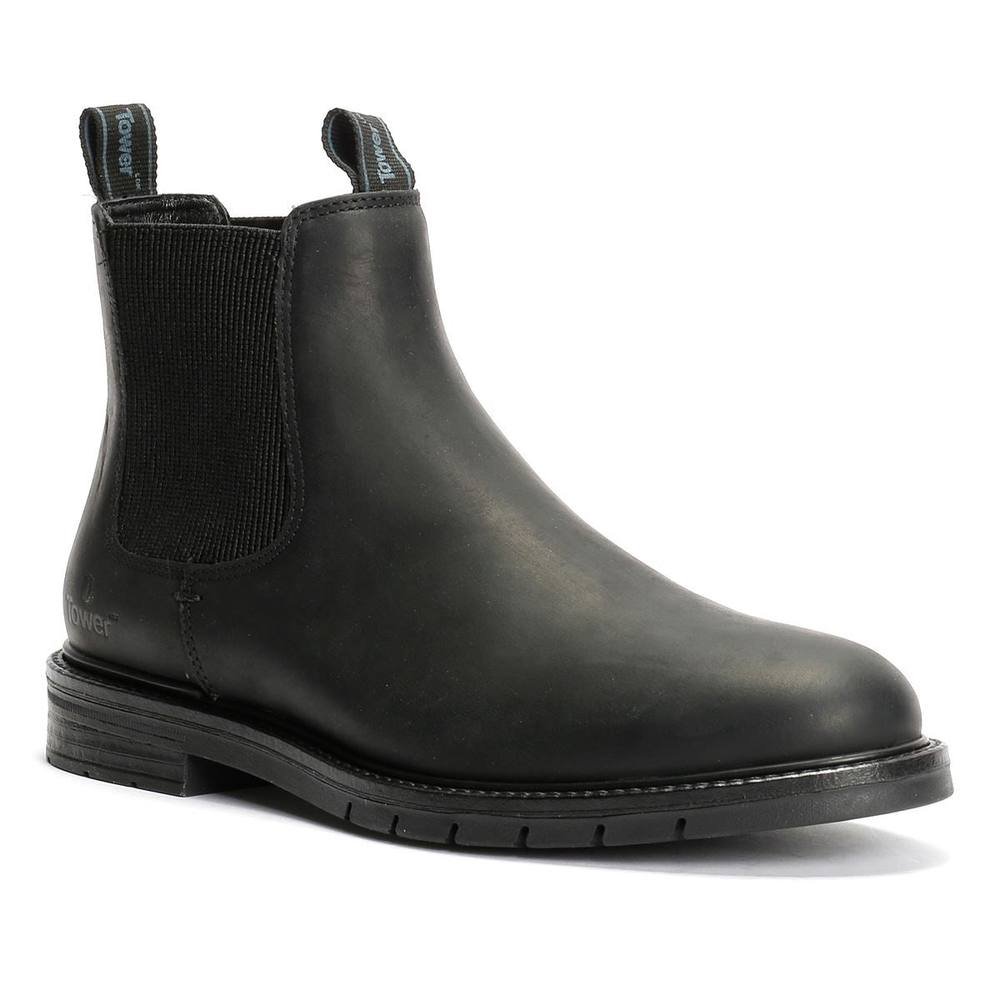 TOWER LONDON TOWER LONDON Men's Mens Harbour Leather Chelsea Boots in Black - 4
