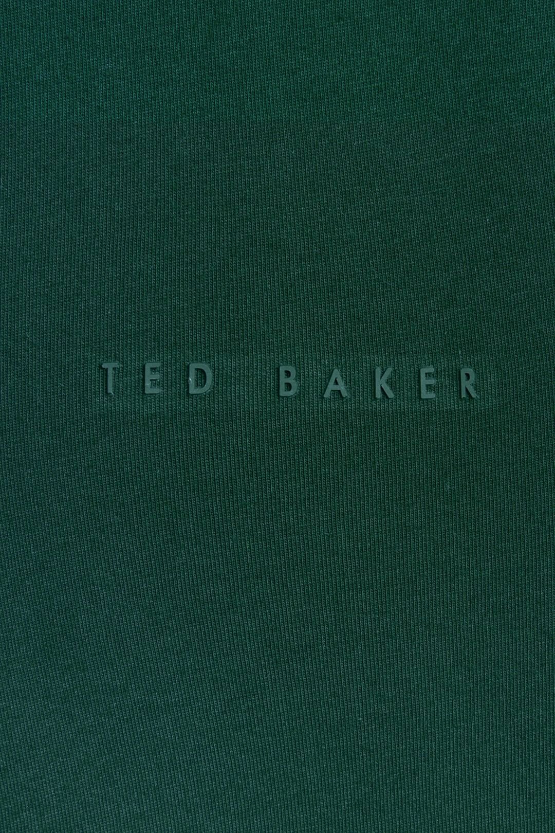 Ted Baker Ted Baker Men's LIERTS Branded Honeycomb Trim T-Shirt Dk-Green in Green - 3