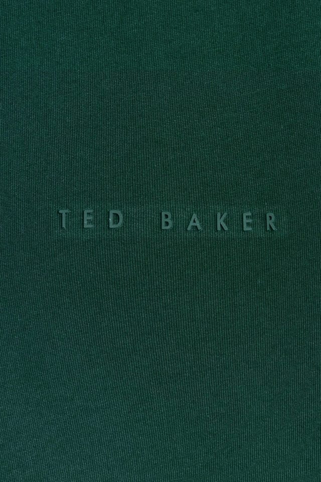 Ted Baker Ted Baker Men's LIERTS Branded Honeycomb Trim T-Shirt Dk-Green in Green - 3