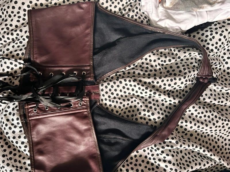ASOS Burgundy Leather Corset Halter Going Out Top