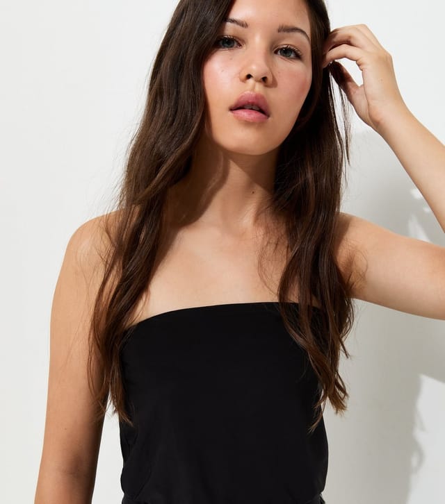 New Look Girls' Black Cinched Waist Bandeau Top New Look - 2