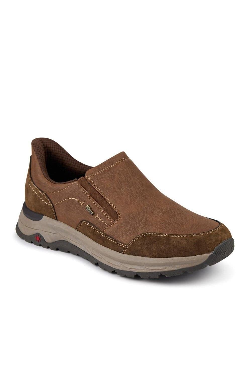 Pavers Pavers Men's Relife Wide Fit Elasticated Slip-On Shoes in Brown
