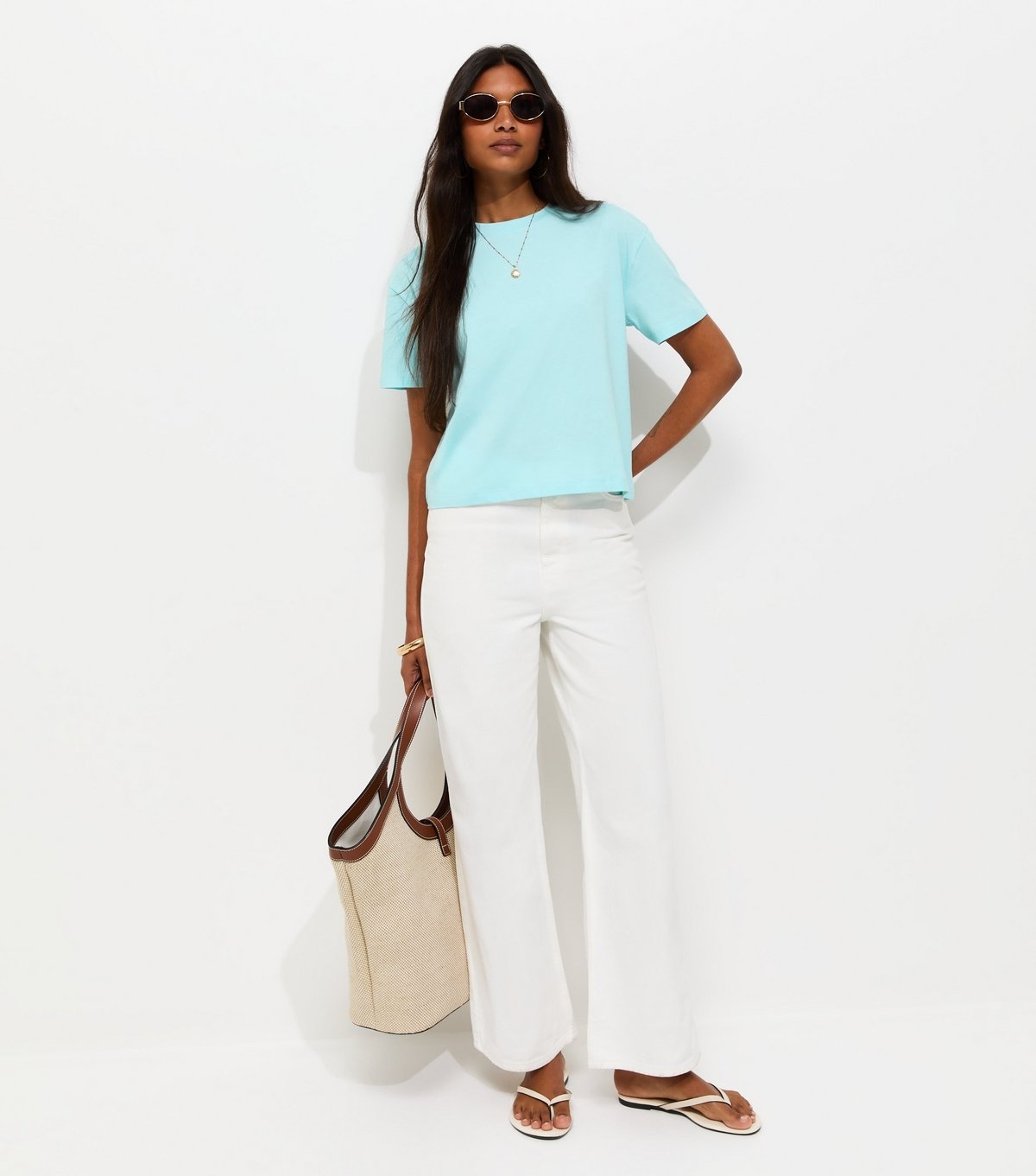 New Look Women's Light Blue Cotton Boxy Fit T-Shirt New Look - 3