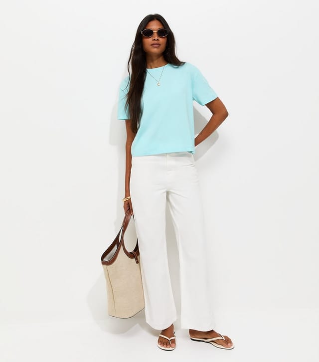 New Look Women's Light Blue Cotton Boxy Fit T-Shirt New Look - 3