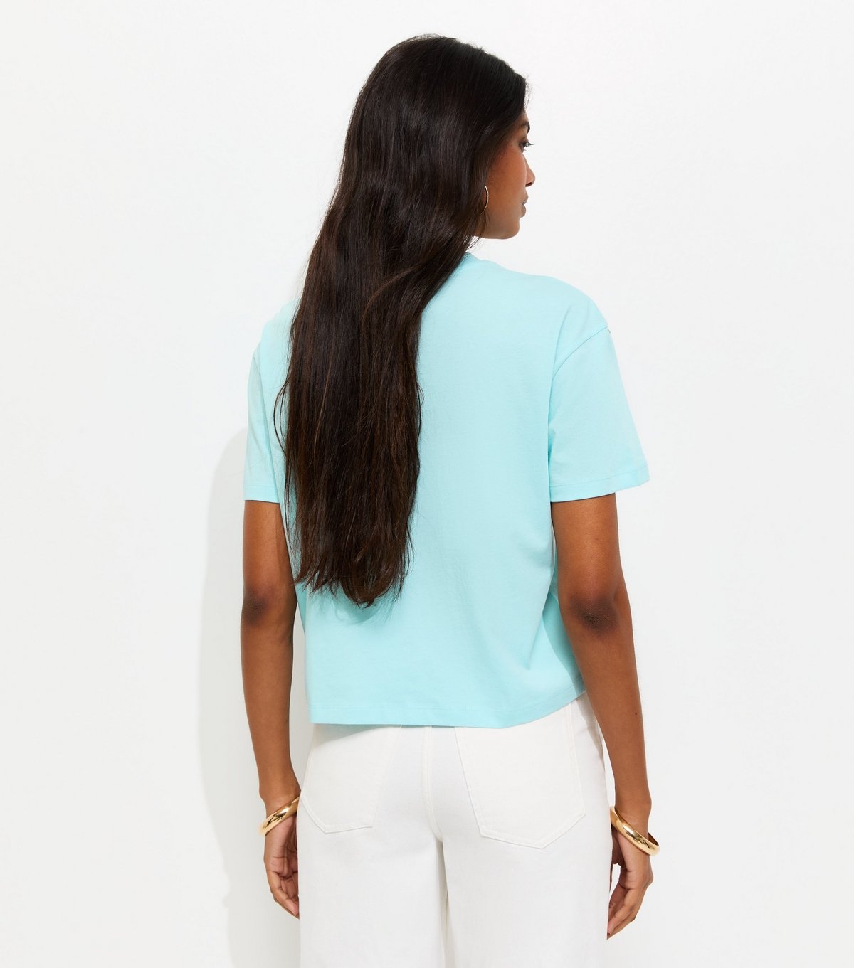 New Look Women's Light Blue Cotton Boxy Fit T-Shirt New Look - 4