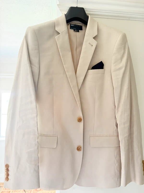 ASOS Design beige linen blend blazer