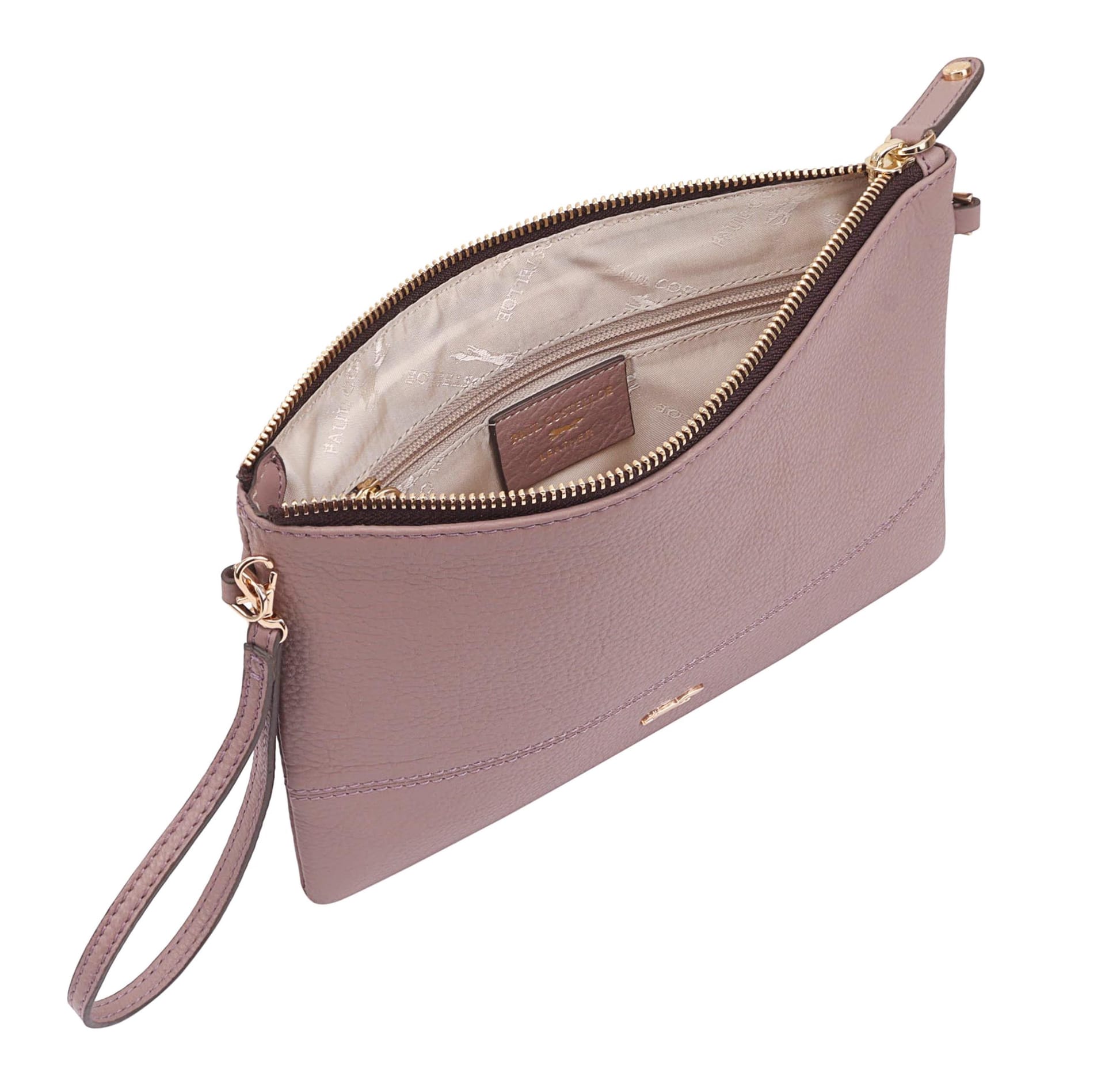 Paul Costelloe Paul Costelloe Women's Amona Leather Cross Body Bag in Mauve - 4