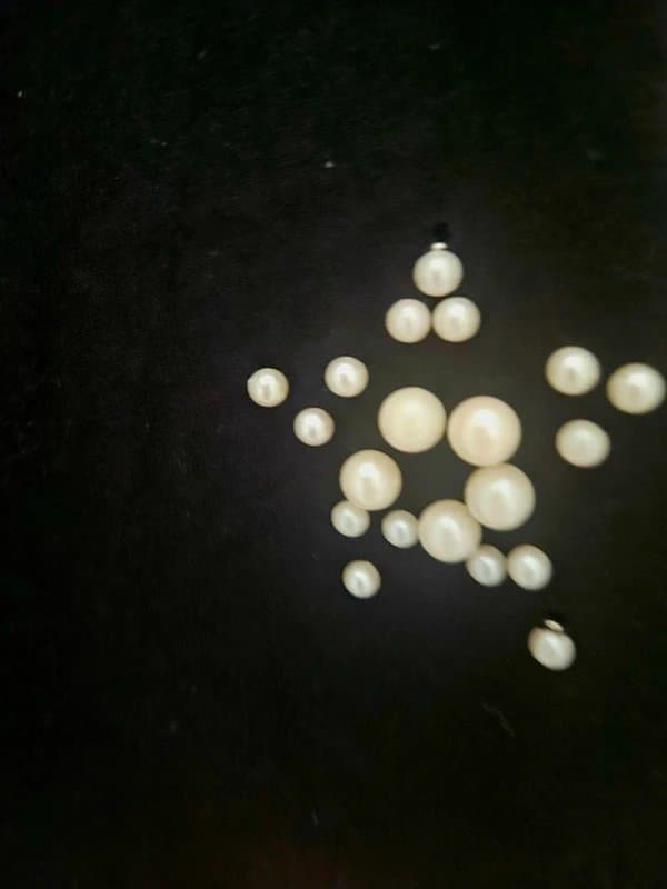 Zara Zara pearl embellished t-shirt short sleeve top round neck casual stars black medium