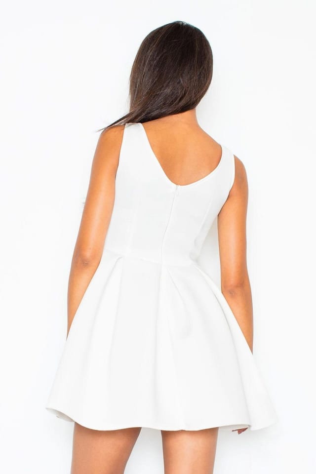 Love Lace Love Lace Women's Feminine Evening Dress with Flared Hem Ala Foam in White - 2