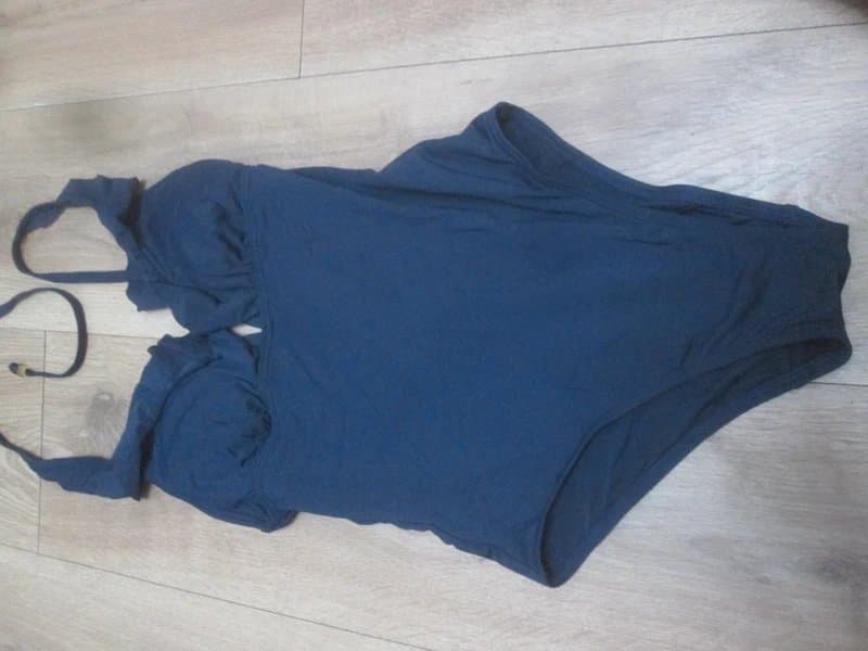 Next Next size 6 navy blue optional padding no underwire halter swimming costume Brand new with tags