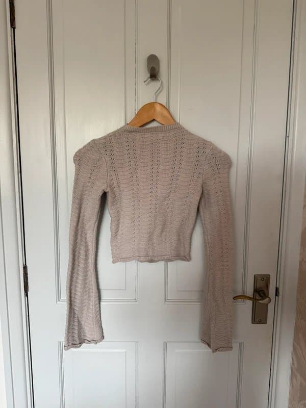 Bershka Bershka Open Knit Flare Sleeve Jumper Top