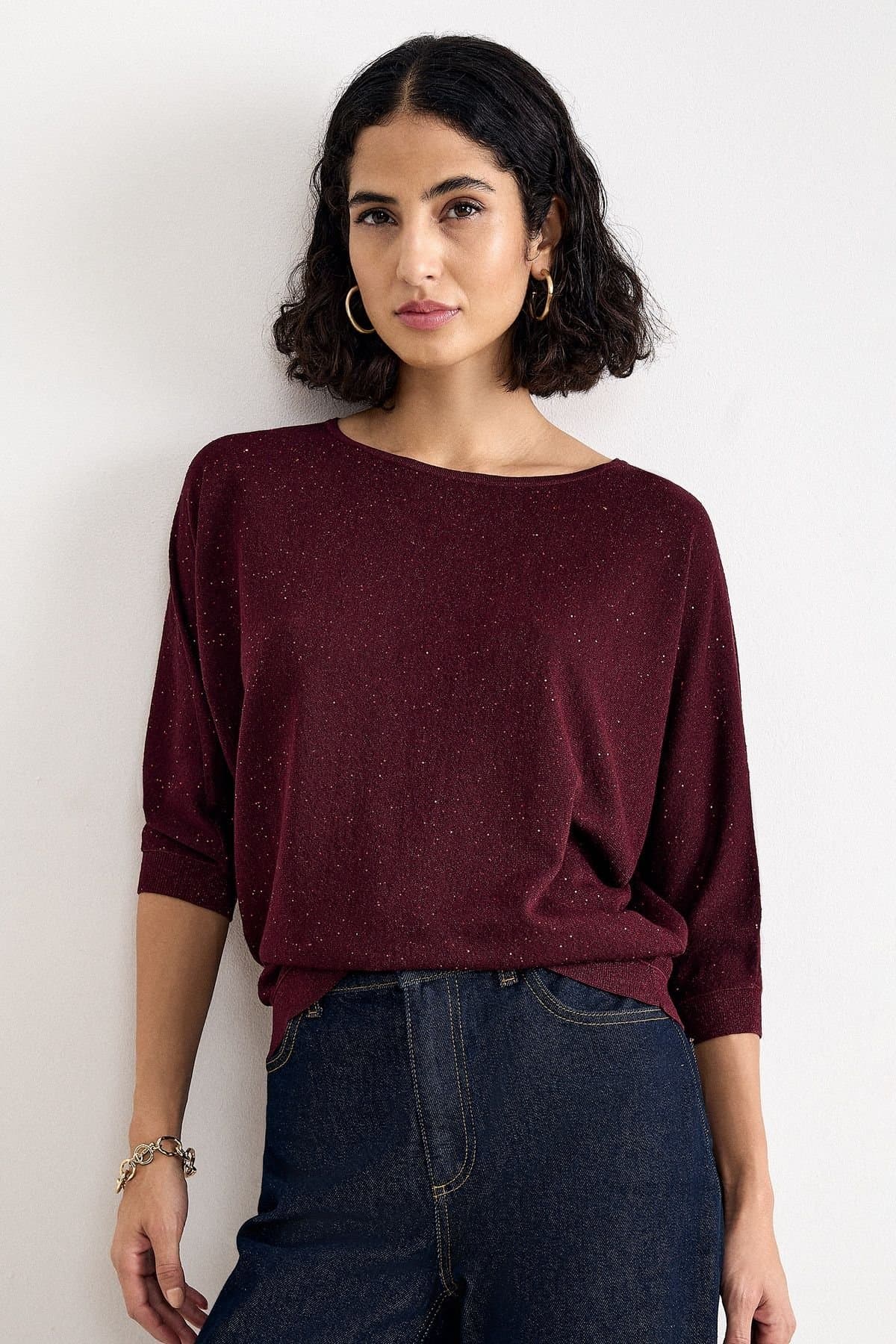Phase Eight Phase Eight Women's Sequin Cristine Knit in Wine