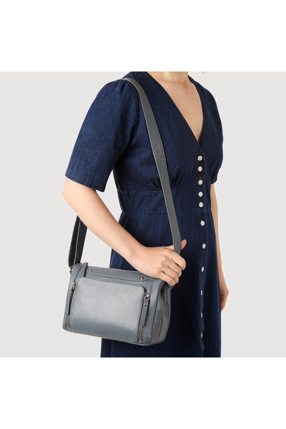 Pavers Pavers Women's Adjustable Multi-Pocket Handbag in Blue - 4