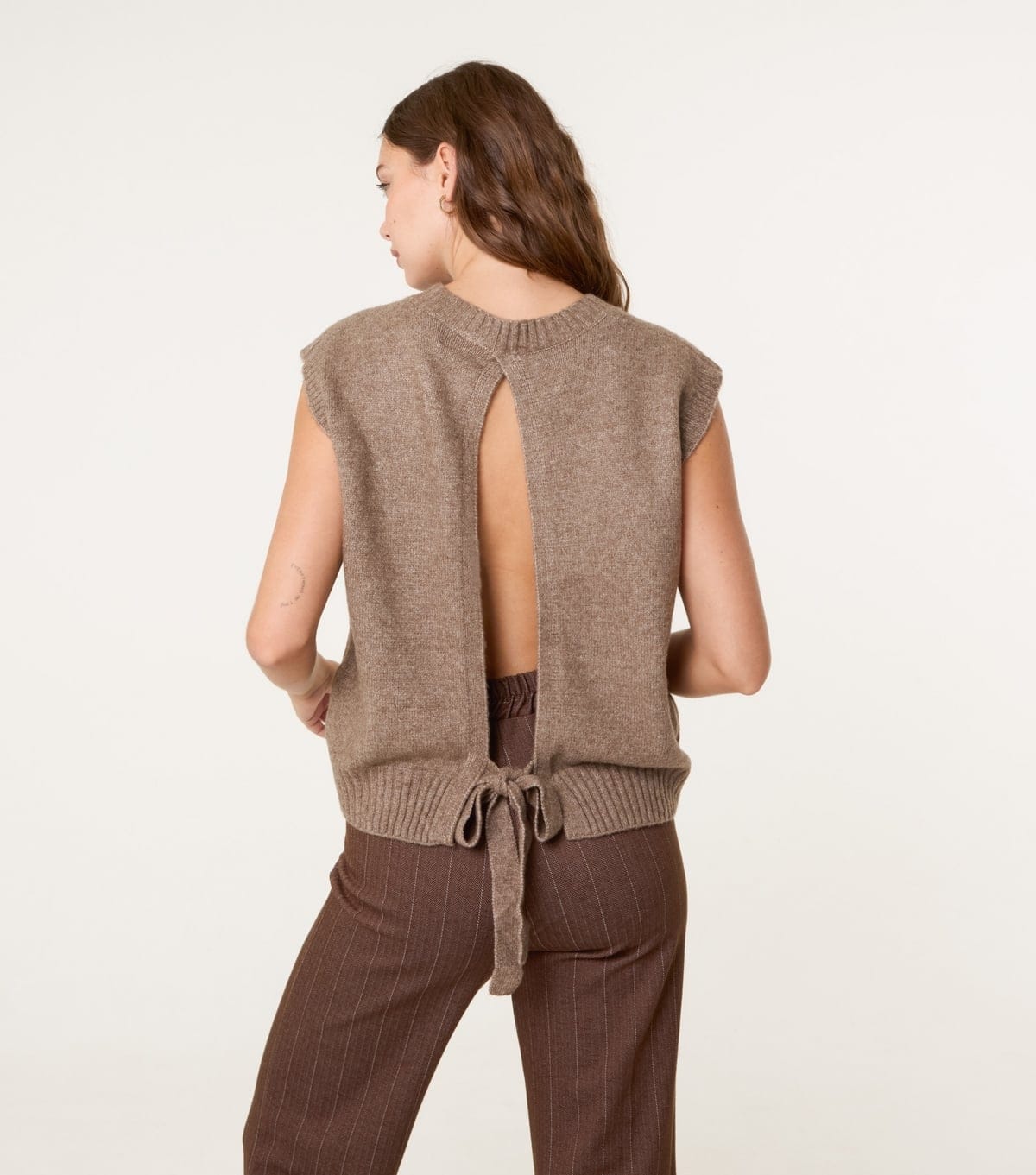 Blue Vanilla Women's Brown Round Neck Vest Top Blue Vanilla New Look - 4