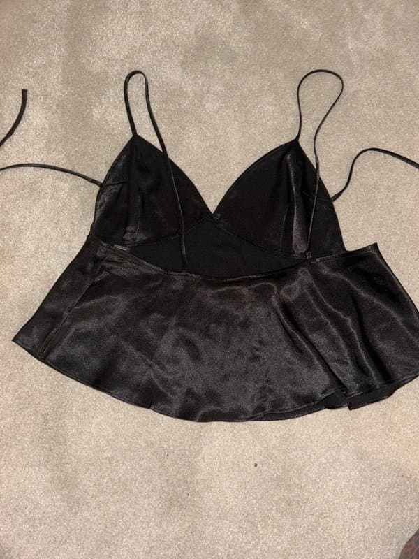 Topshop Topshop black satin top