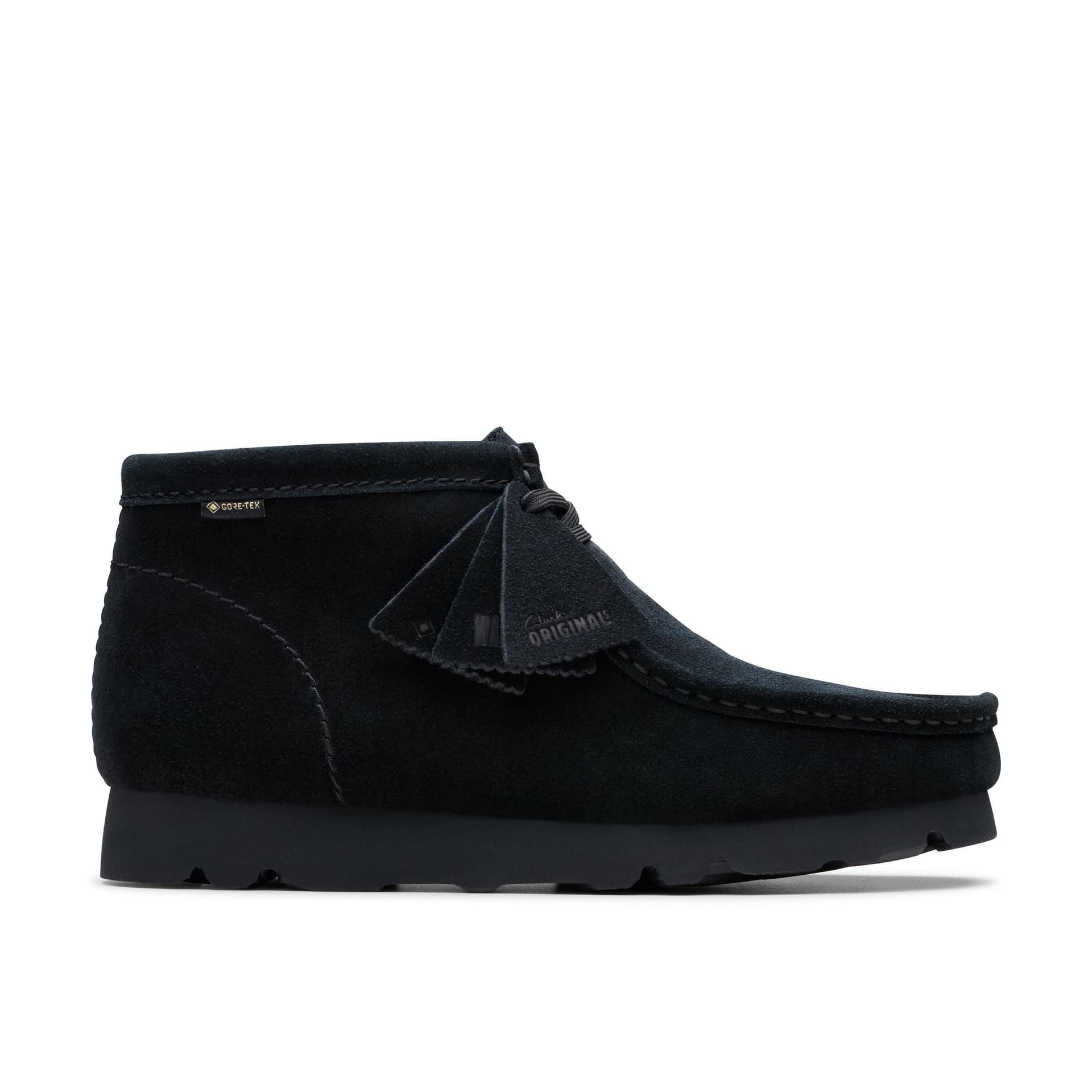 Clarks Clarks Men's Wallabee Boot GORE-TEX Black Suede Ankle Boots, Wallabee, Lace Up