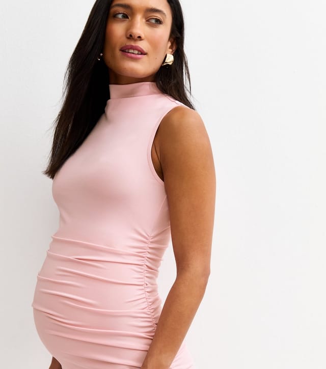 New Look Women's Maternity Pale Pink High Neck Midi Dress New Look - 2