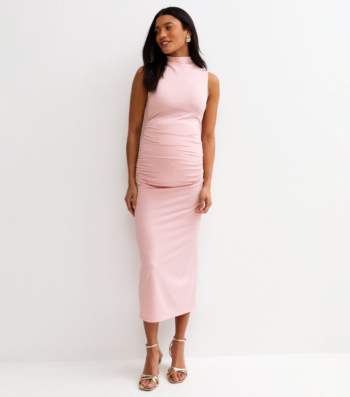 New Look Women's Maternity Pale Pink High Neck Midi Dress New Look - 3