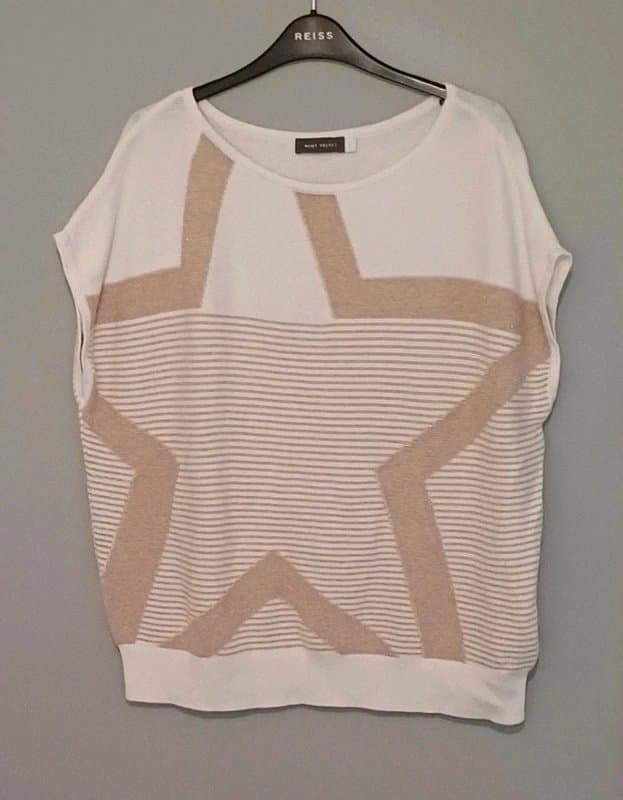Mint Velvet Mint Velvet Star Print Cotton Blend Knitted Top - size L/16