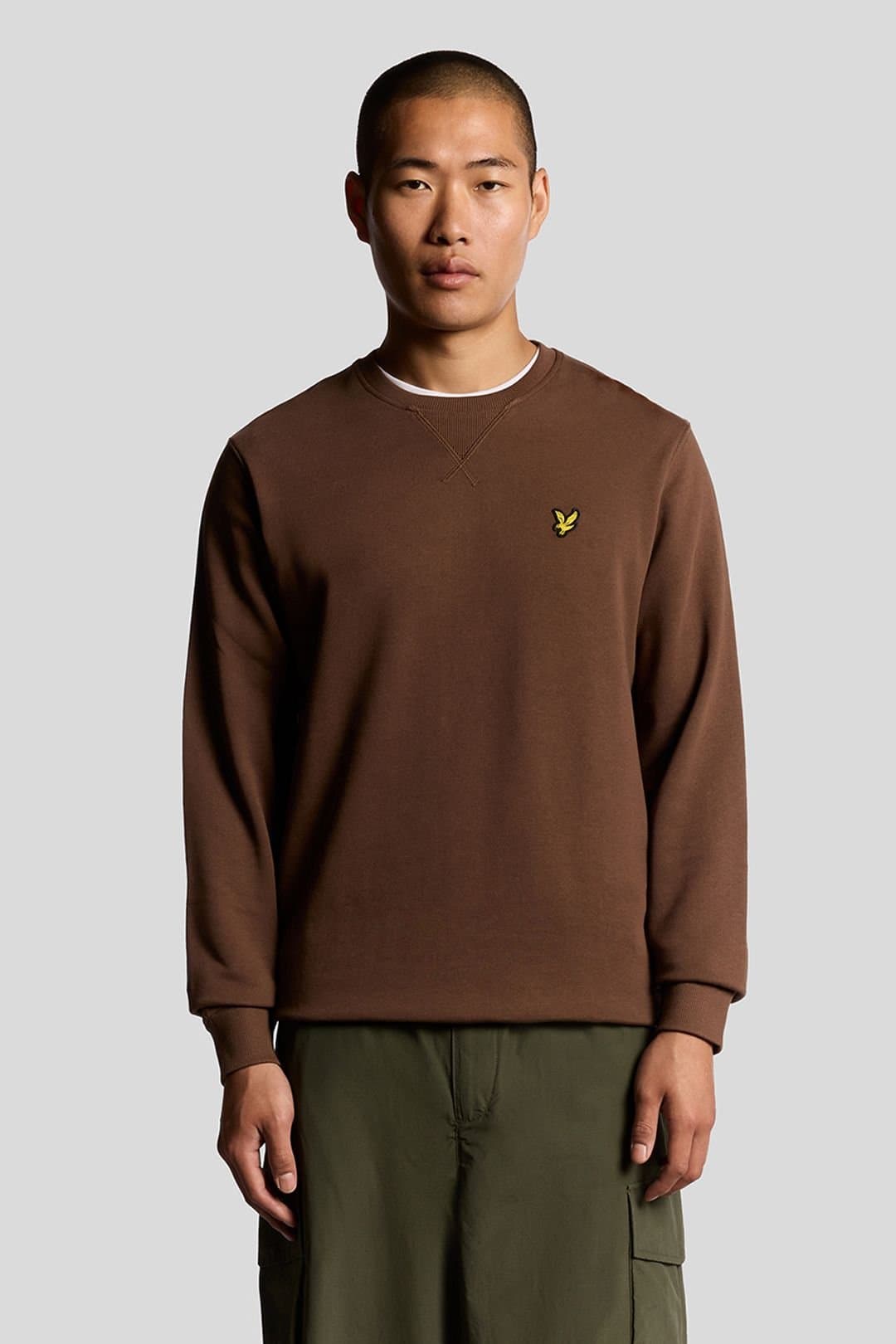 Lyle & Scott Lyle & Scott Men's Crew Neck Sweatshirt Bottle Brown